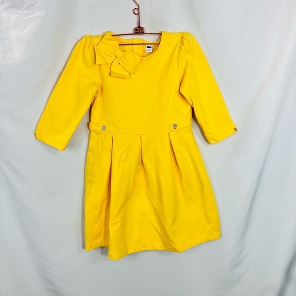 Janie and Jack yellow fit and flare dress with bow size 6 - Picture 1 of 11
